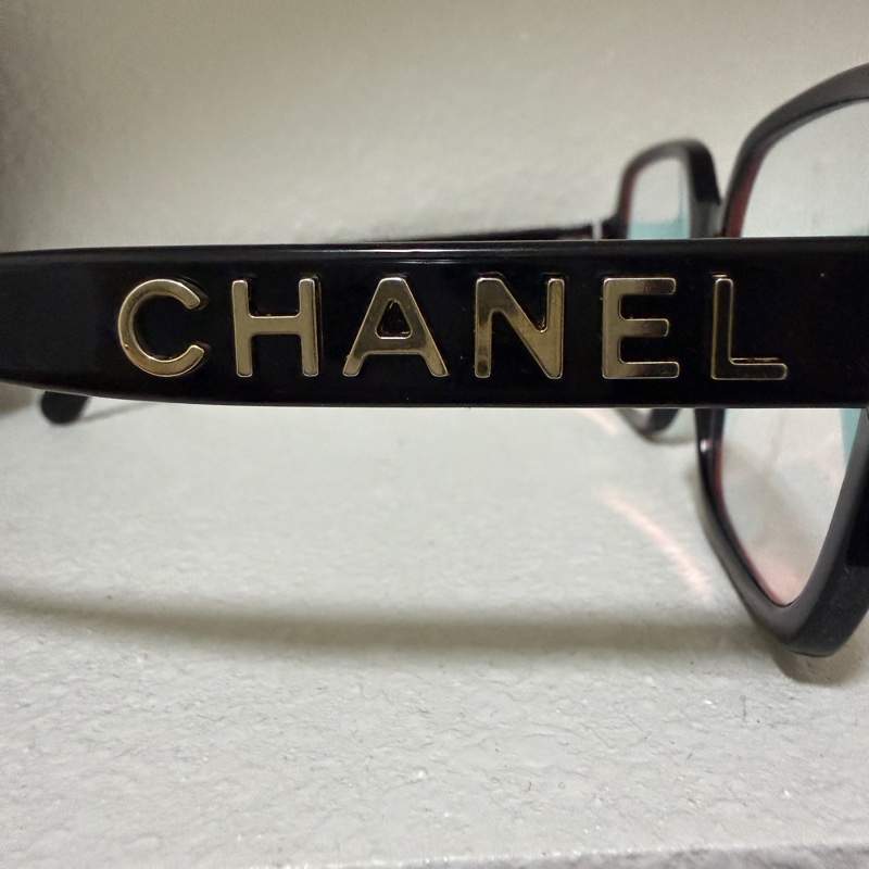 Chanel 香奈兒 金色字母 方框平光眼鏡-3