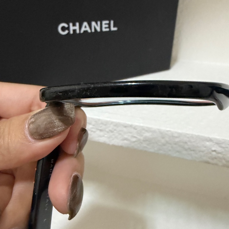 Chanel 香奈兒 金色字母 方框平光眼鏡-10