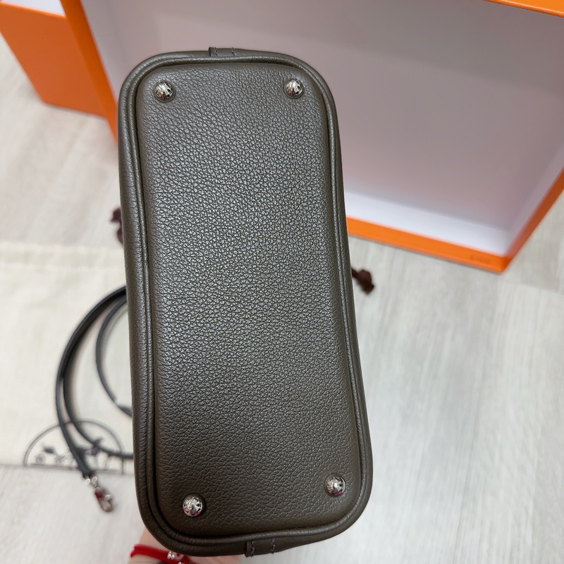 愛馬仕Mini bolide  G8叢林綠銀釦 內拼藍 w刻-4