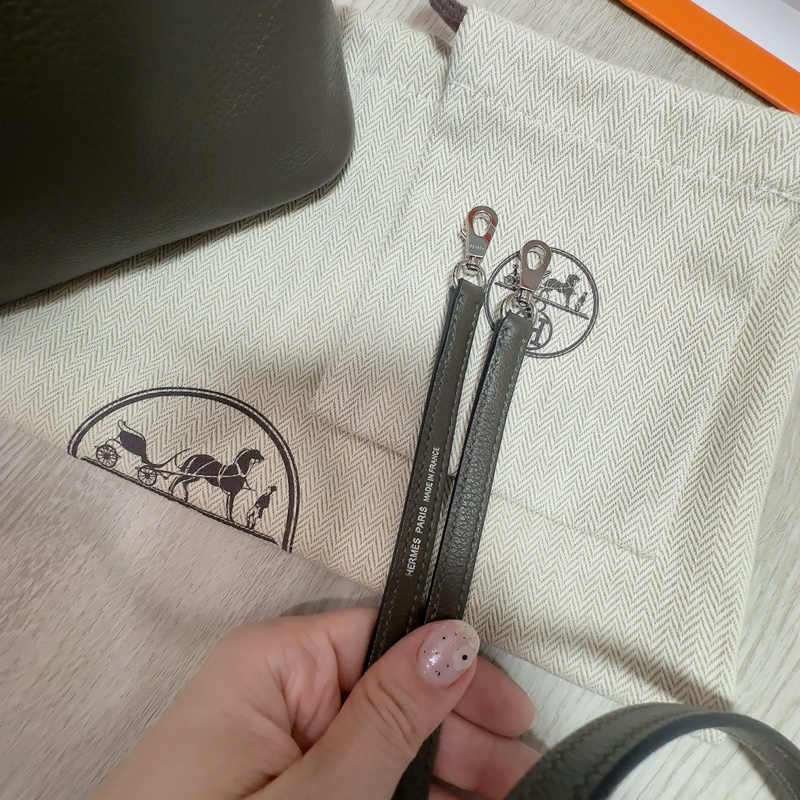 愛馬仕Mini bolide  G8叢林綠銀釦 內拼藍 w刻-6