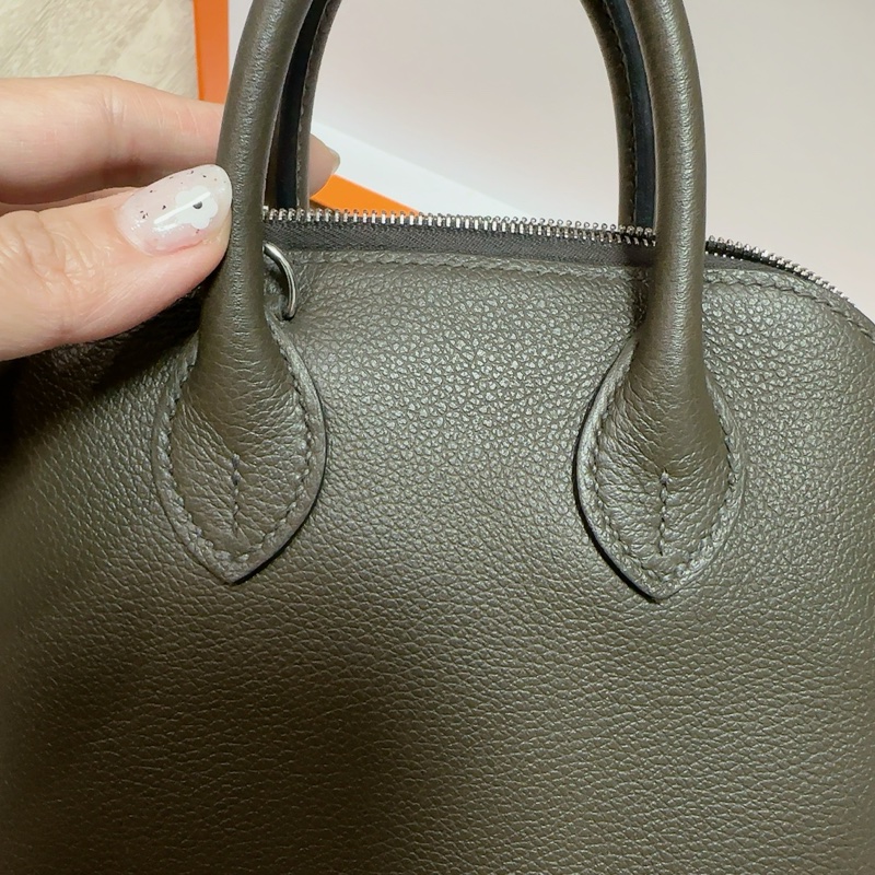 愛馬仕Mini bolide  G8叢林綠銀釦 內拼藍 w刻-8