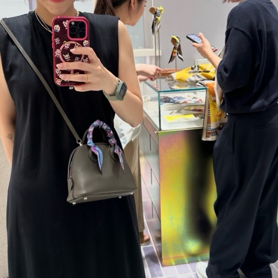 愛馬仕Mini bolide  G8叢林綠銀釦 內拼藍 w刻-9