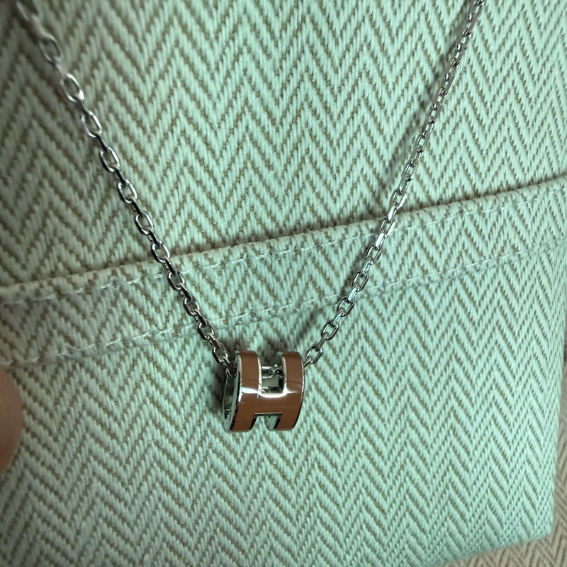 Hermes Mini H Pop 項鍊 - 啡銀-1