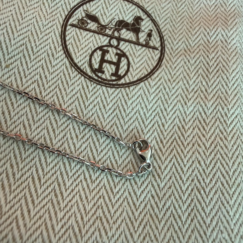 Hermes Mini H Pop 項鍊 - 啡銀-4