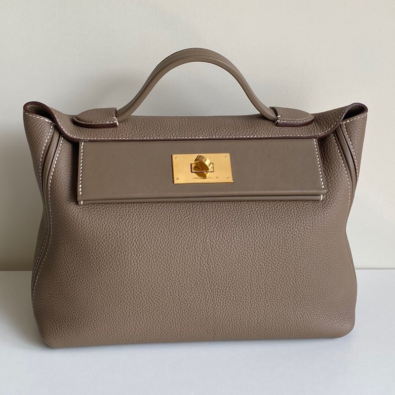 🌈Hermes🧡2424 29🧡大象灰金扣🧡98新🌈🌟Togo皮🌟2424🌟愛馬仕🌟-1