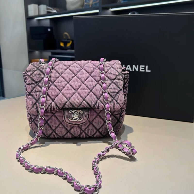 chanel 限定水洗紫色單寧方胖子，夏天背非常好看，比常規方胖子大一點-1