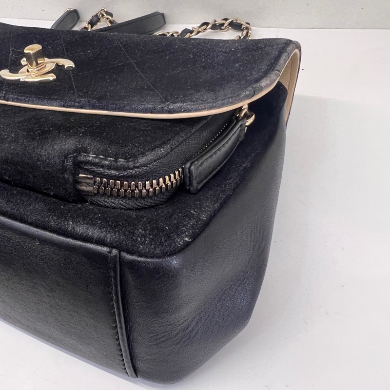 Chanel • 稀有黑金絲絨郵差包 有卡 全網唯一☝🏻-3