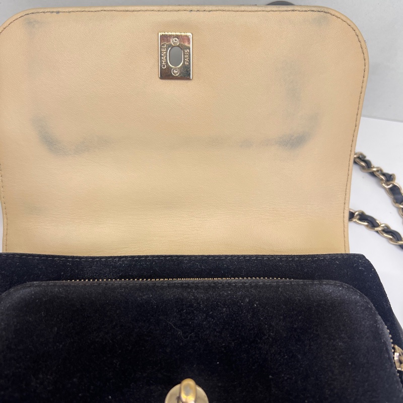 Chanel • 稀有黑金絲絨郵差包 有卡 全網唯一☝🏻-6