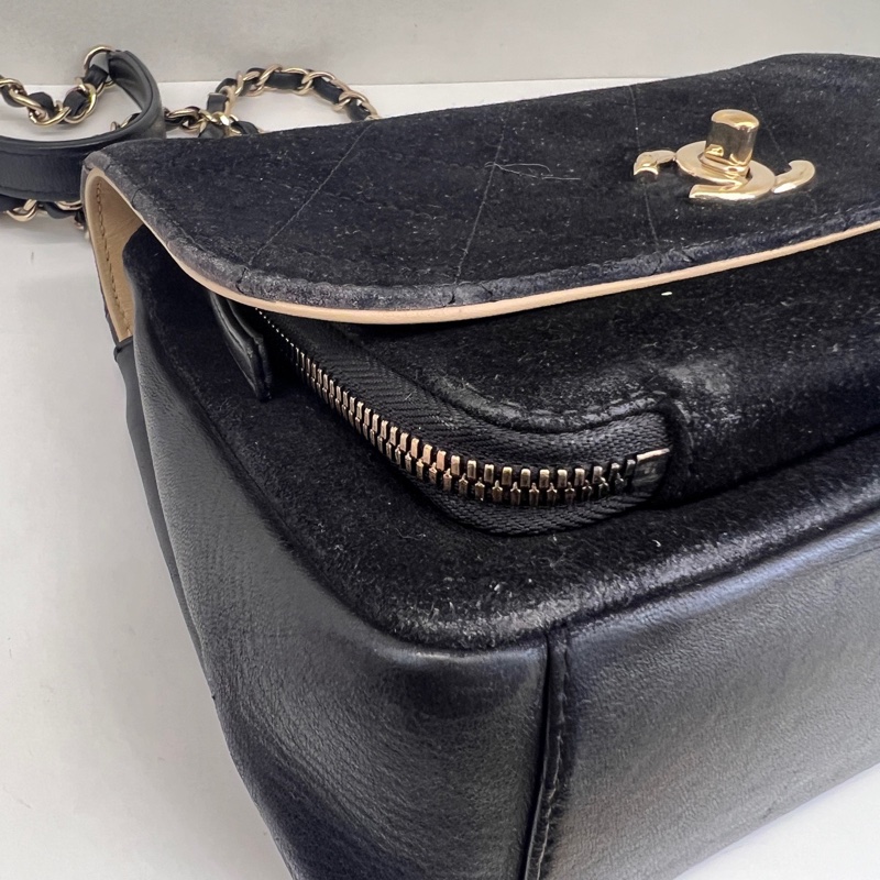 Chanel • 稀有黑金絲絨郵差包 有卡 全網唯一☝🏻-11