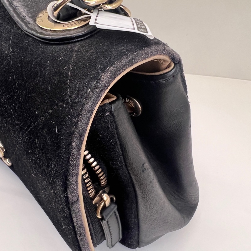 Chanel • 稀有黑金絲絨郵差包 有卡 全網唯一☝🏻-12
