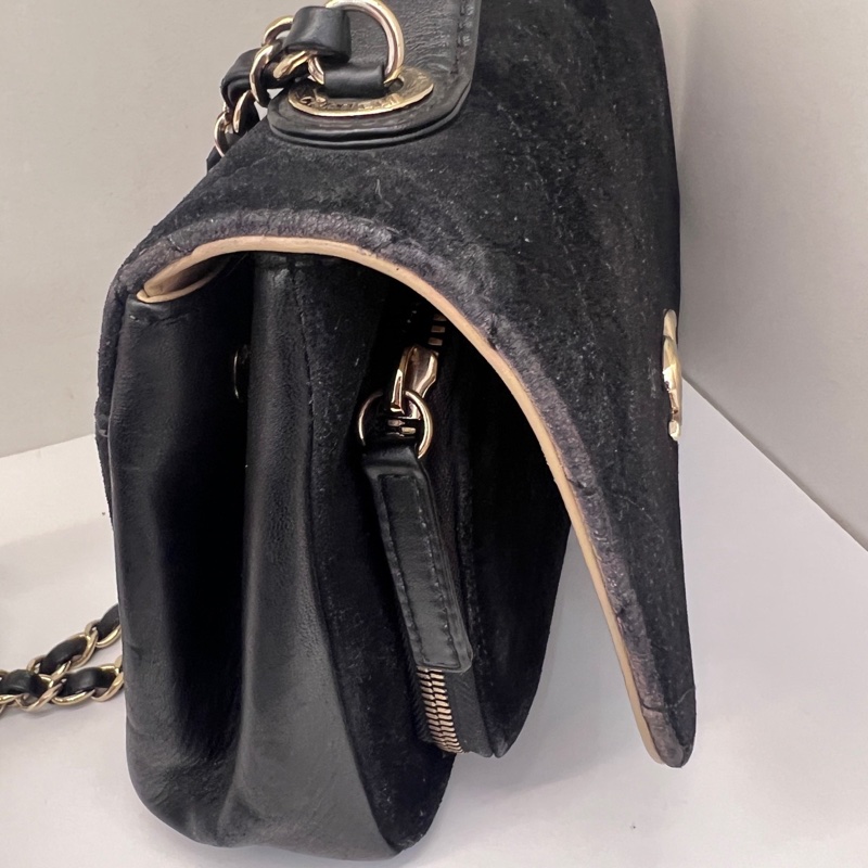 Chanel • 稀有黑金絲絨郵差包 有卡 全網唯一☝🏻-13