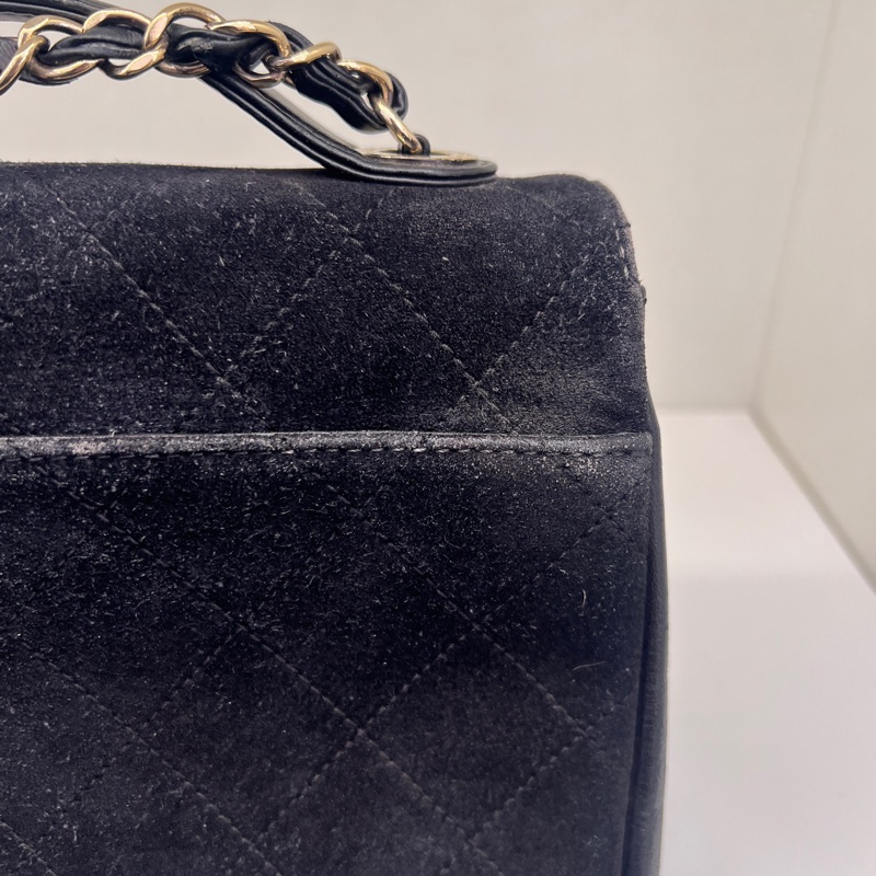 Chanel • 稀有黑金絲絨郵差包 有卡 全網唯一☝🏻-17