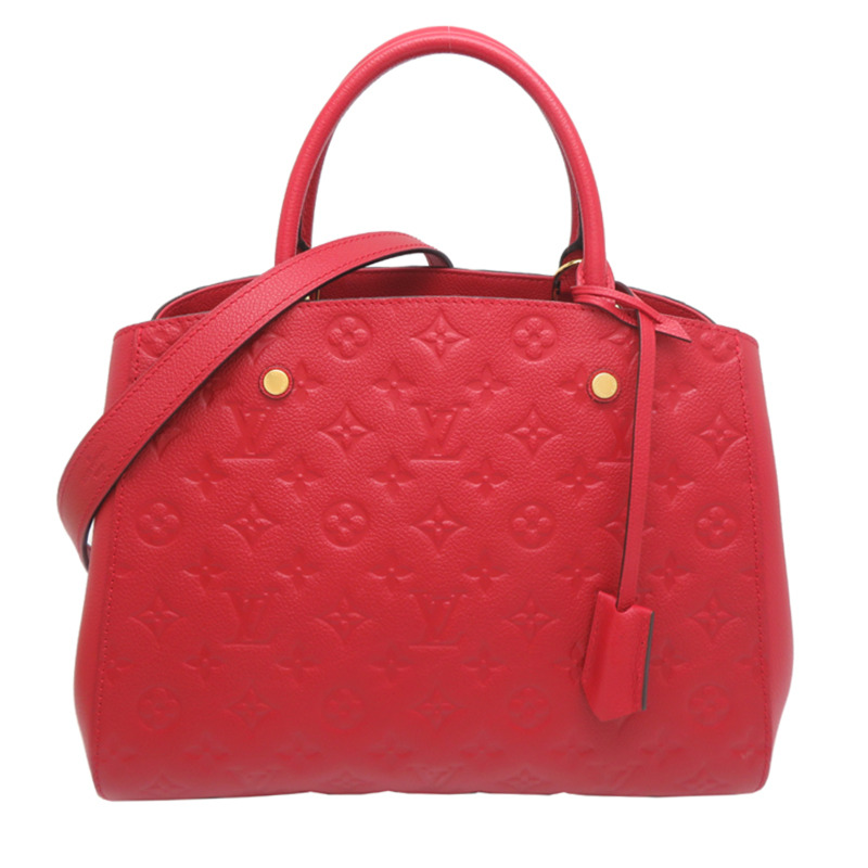 路易威登 Montaigne MM 女士手提包 M41194(已停產)Monogram Empreinte 紅色-0