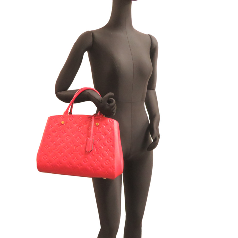 路易威登 Montaigne MM 女士手提包 M41194(已停產)Monogram Empreinte 紅色-7