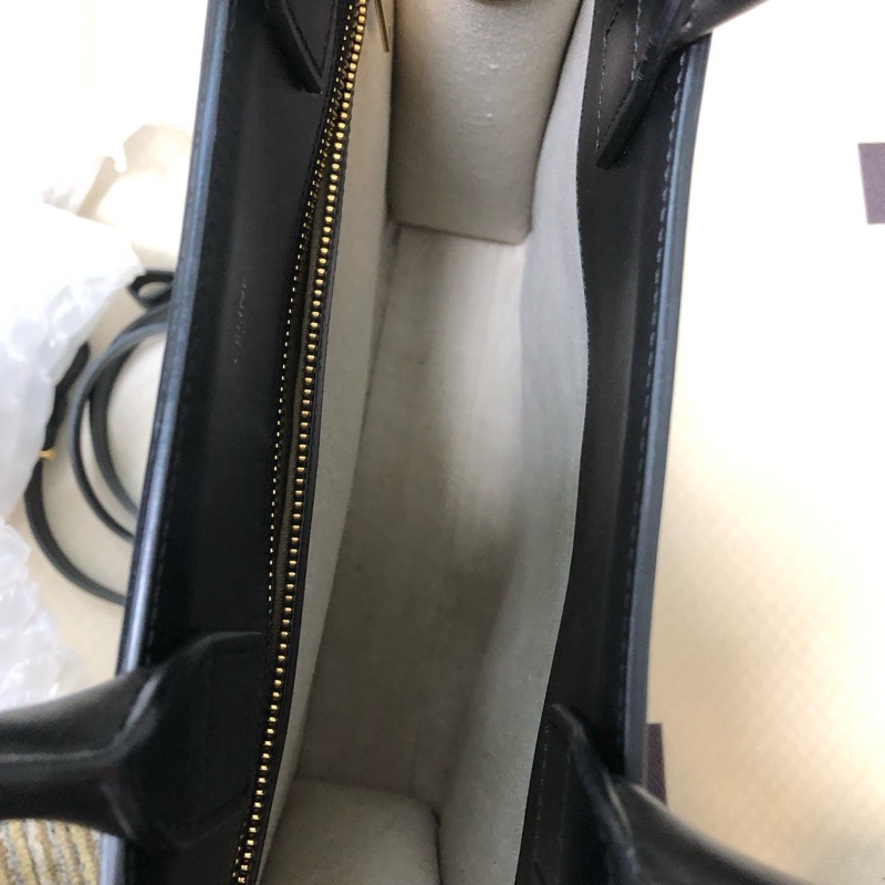 Celine 賽琳Triomphe 凱旋門刺繡布面拼皮tote 20年-6