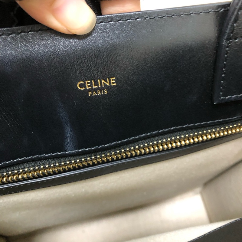 Celine 賽琳Triomphe 凱旋門刺繡布面拼皮tote 20年-8