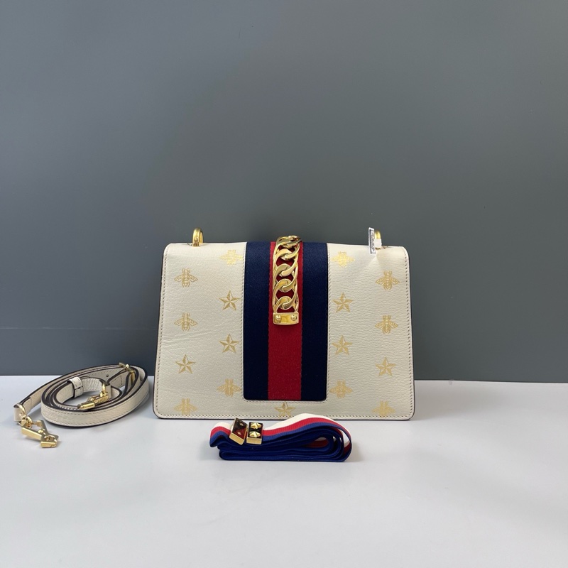 Gucci古馳白色sylive塞爾維亞單肩包-1