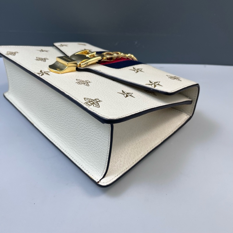 Gucci古馳白色sylive塞爾維亞單肩包-3