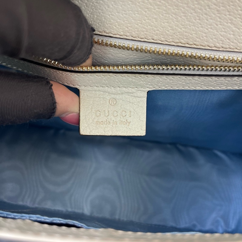 Gucci古馳白色sylive塞爾維亞單肩包-5