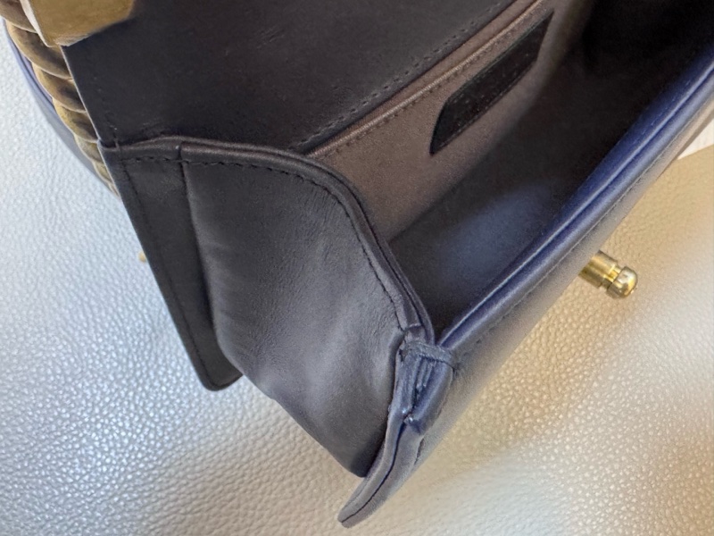 Chanel • 經典深灰金釦羊皮Le Boy 20 小號有購證-15