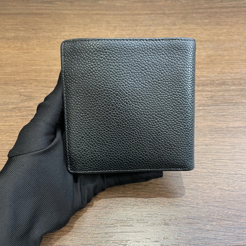 Chanel • 經典大Logo荔枝牛皮對折短夾 男款 全配有盒-2