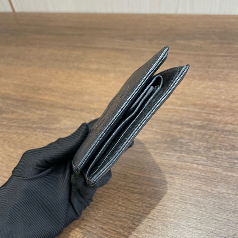 Chanel • 經典大Logo荔枝牛皮對折短夾 男款 全配有盒-3