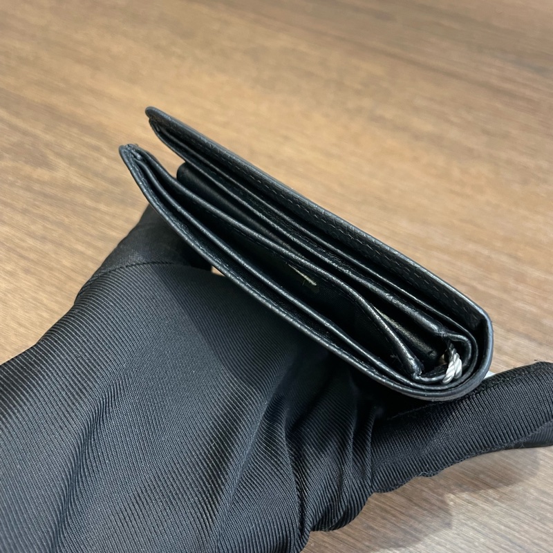 Chanel • 經典大Logo荔枝牛皮對折短夾 男款 全配有盒-5