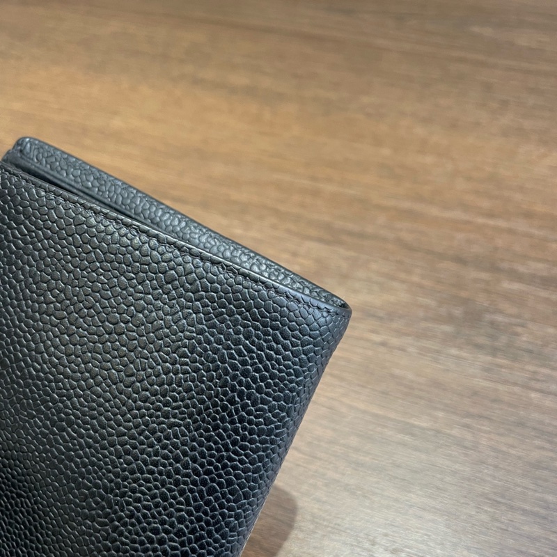 Chanel • 經典大Logo荔枝牛皮對折短夾 男款 全配有盒-26