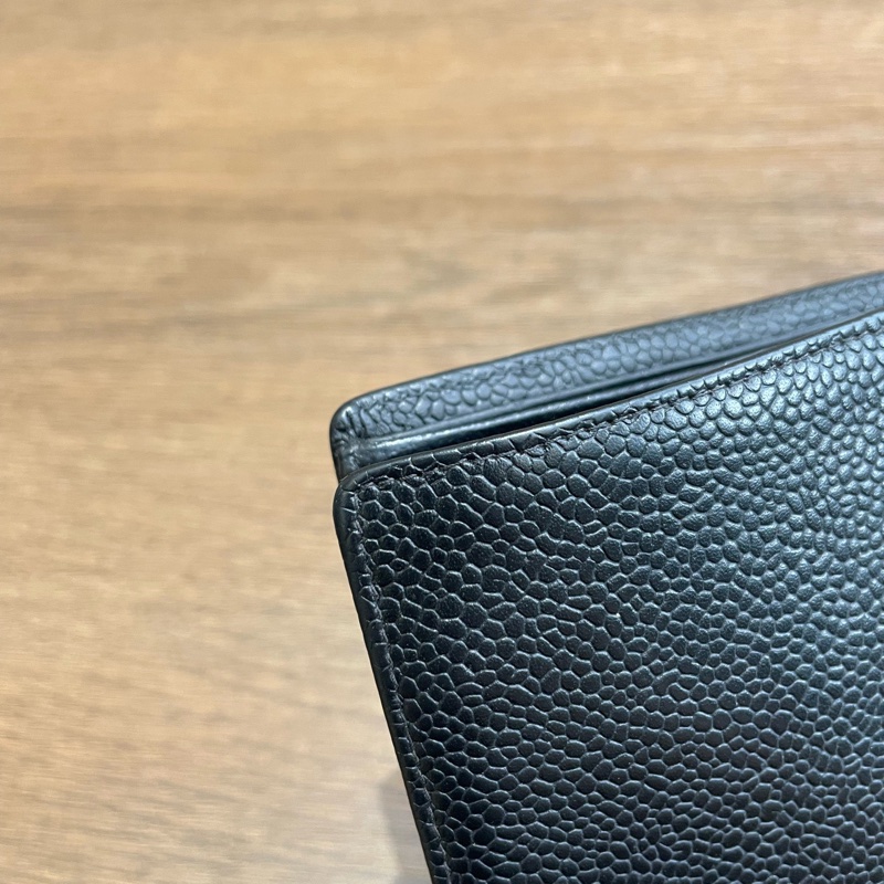 Chanel • 經典大Logo荔枝牛皮對折短夾 男款 全配有盒-27