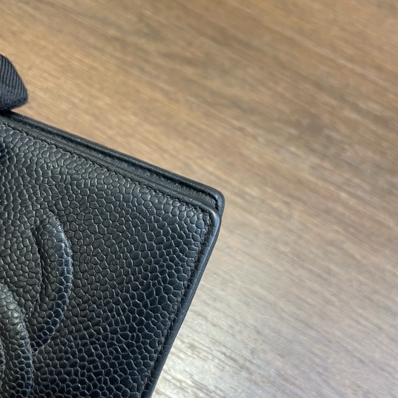 Chanel • 經典大Logo荔枝牛皮對折短夾 男款 全配有盒-28