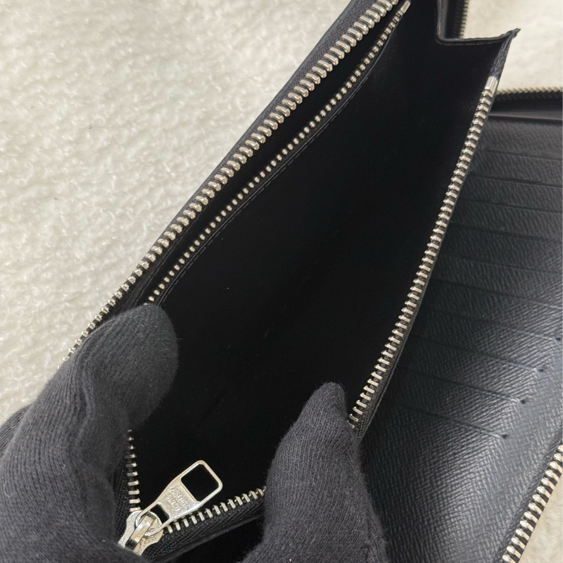 Lv 黑EPI水波紋拉鍊長夾-9