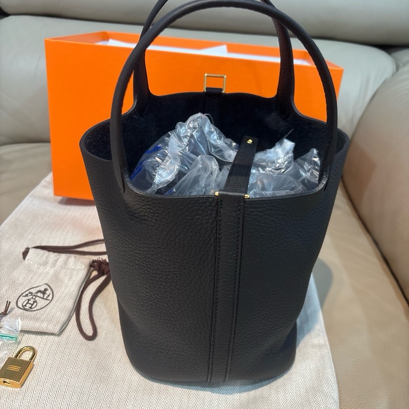 全新Hermes picotin 18菜籃子 黑金 K刻 經典色 保值-3