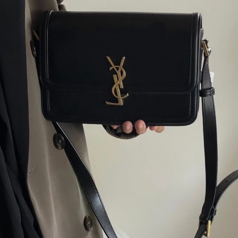 YSL 黑金 豆腐包box 牛皮 中號23*16*6cm  95新 配件塵袋-0