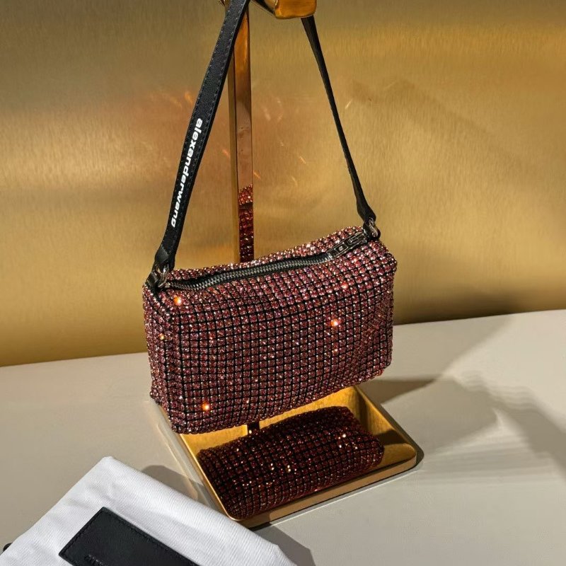 Alexander Wang  粉鑽 手提腋下包 18*10cm 99新配件塵袋-5