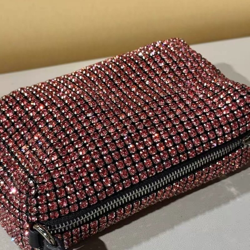 Alexander Wang  粉鑽 手提腋下包 18*10cm 99新配件塵袋-6