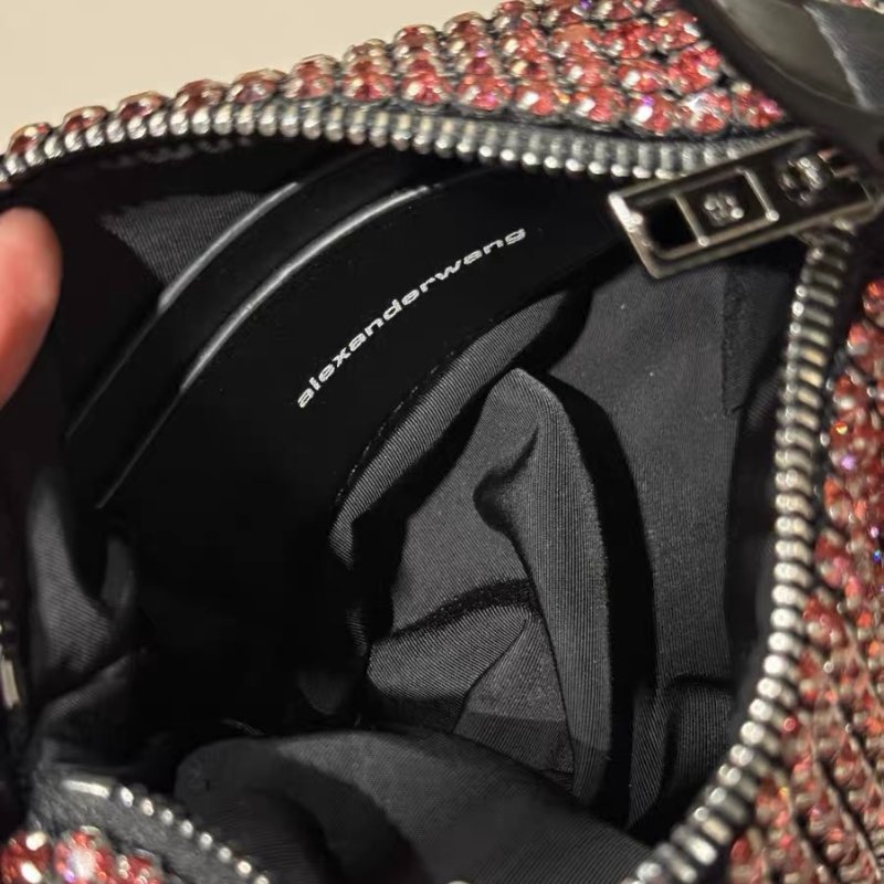 Alexander Wang  粉鑽 手提腋下包 18*10cm 99新配件塵袋-9