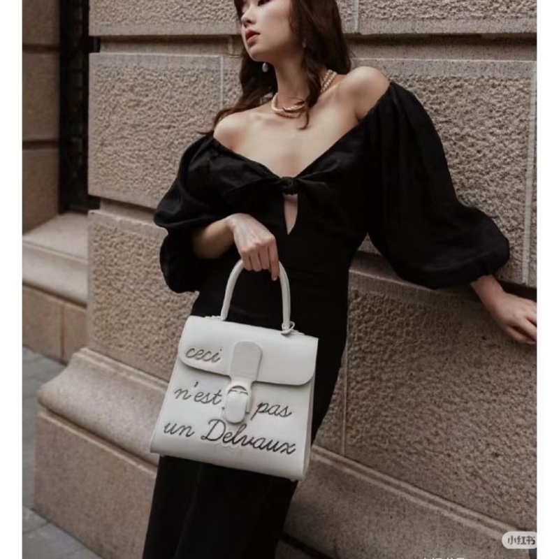 DELVAUX brilliant限量簽名款白色手提肩背斜背包28*25*16  95新 配件塵袋包撐購證卡冊鏡子保卡-0