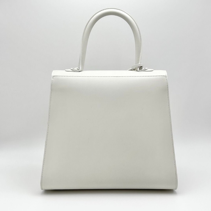 DELVAUX brilliant限量簽名款白色手提肩背斜背包28*25*16  95新 配件塵袋包撐購證卡冊鏡子保卡-4