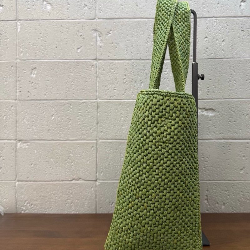 ️Loewe 綠色中號草編Font tote 28x14x25cm 98新配件塵袋-2