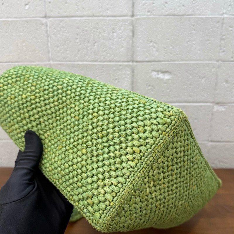 ️Loewe 綠色中號草編Font tote 28x14x25cm 98新配件塵袋-4