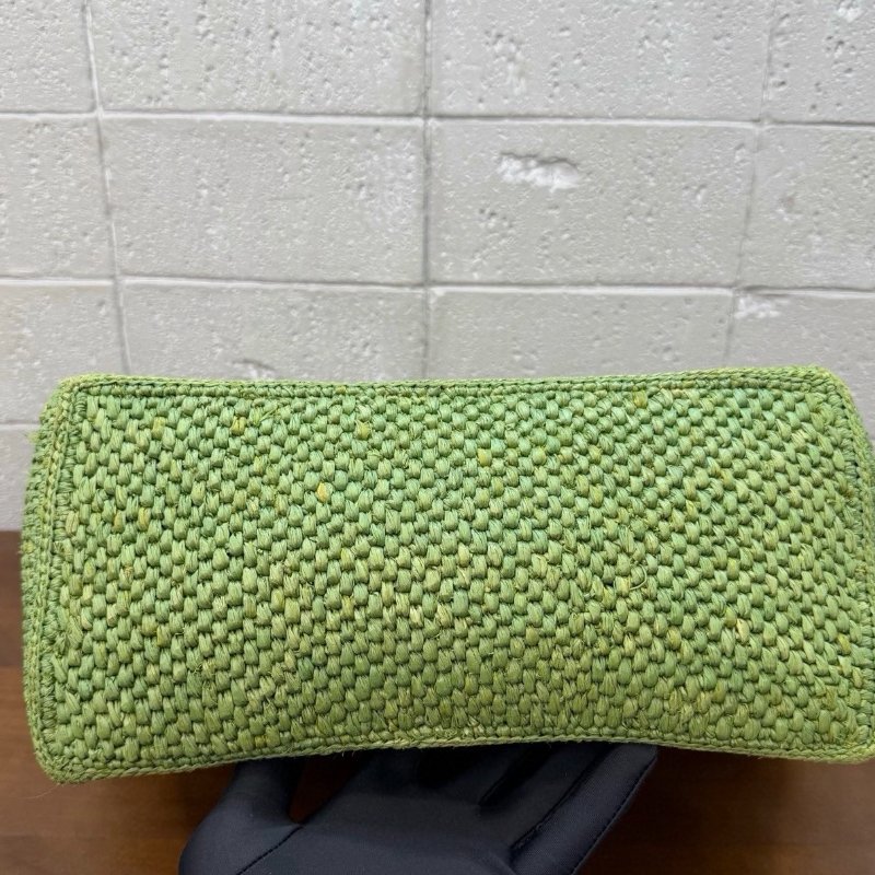 ️Loewe 綠色中號草編Font tote 28x14x25cm 98新配件塵袋-5