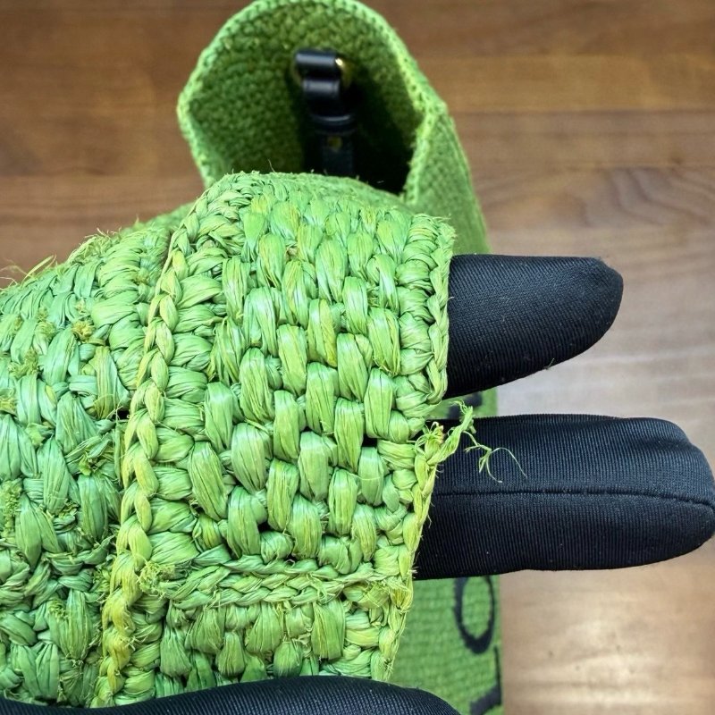 ️Loewe 綠色中號草編Font tote 28x14x25cm 98新配件塵袋-7