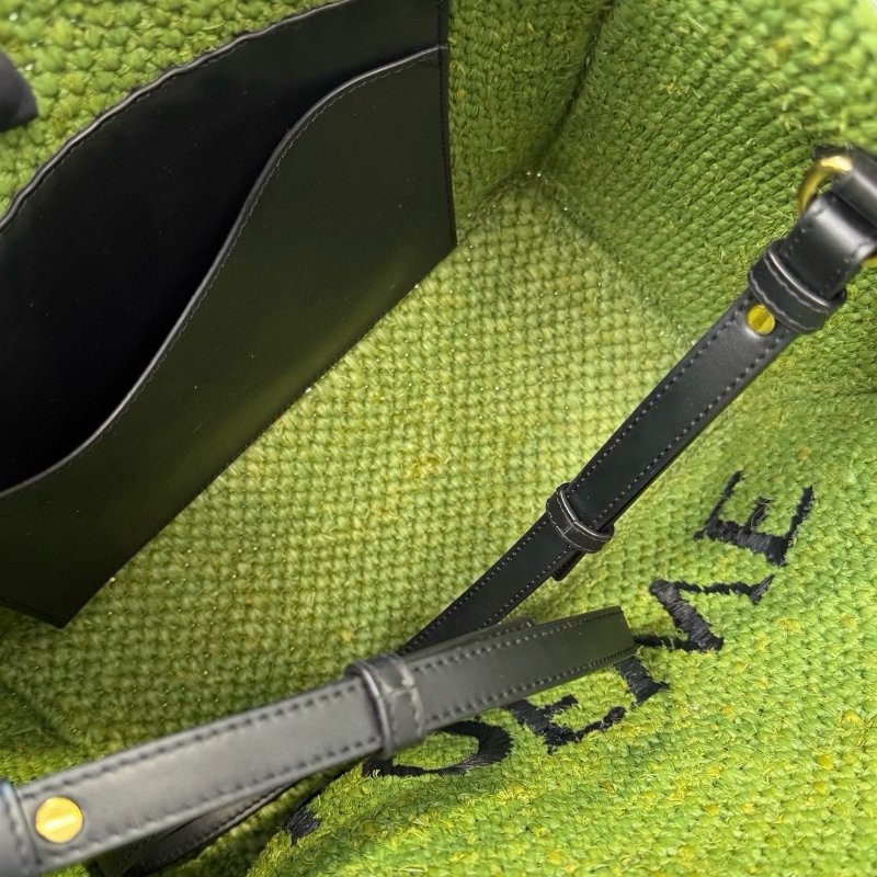 ️Loewe 綠色中號草編Font tote 28x14x25cm 98新配件塵袋-8