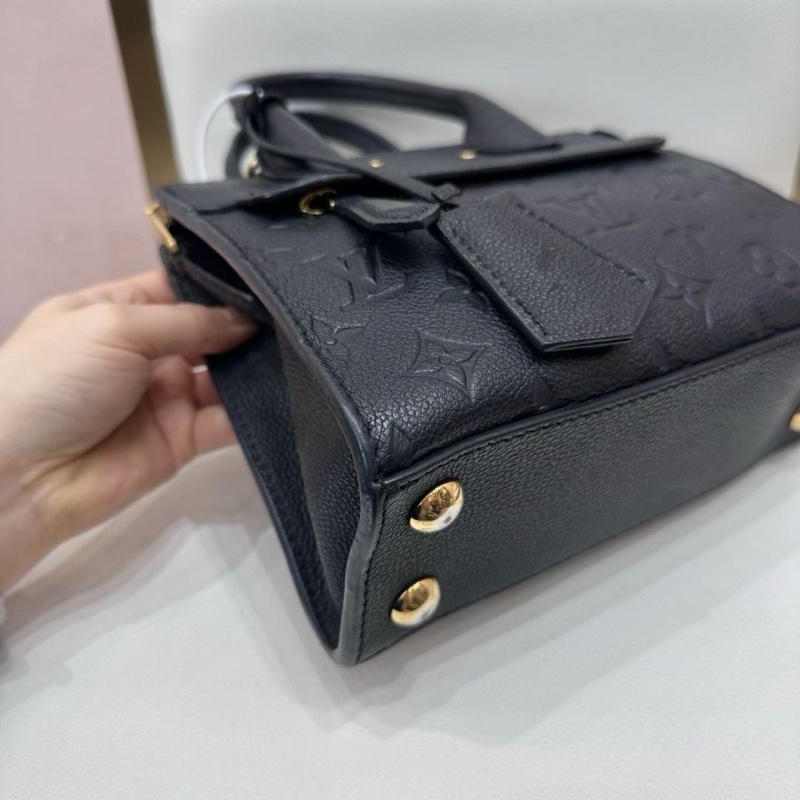LV Pont Neuf mini 黑色壓花全皮托特包21*18 9新 配件肩帶塵袋-5