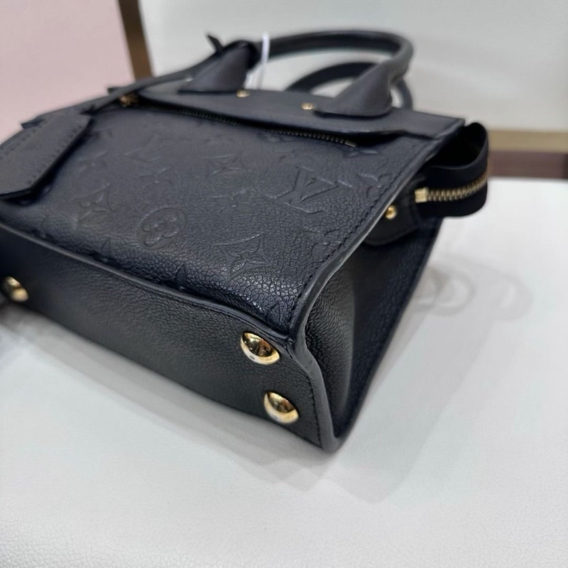 LV Pont Neuf mini 黑色壓花全皮托特包21*18 9新 配件肩帶塵袋-6
