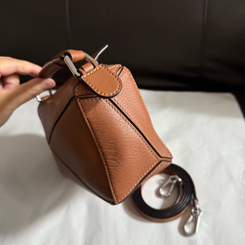 Loewe羅意威 99 新 焦糖色puzzle迷你mini幾何包手提單肩斜挎包 22 年-2