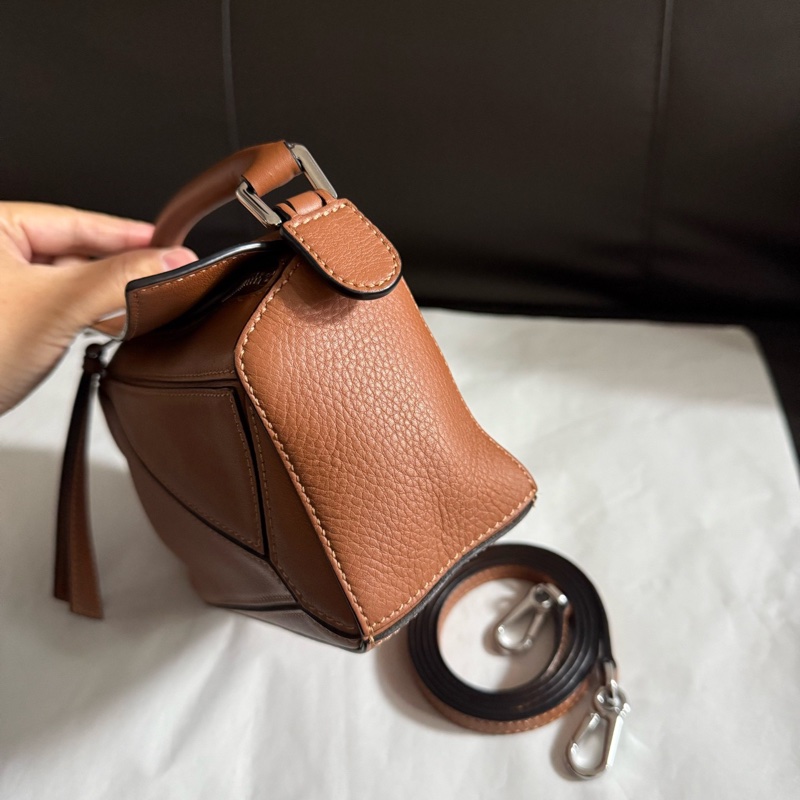 Loewe羅意威 99 新 焦糖色puzzle迷你mini幾何包手提單肩斜挎包 22 年-4
