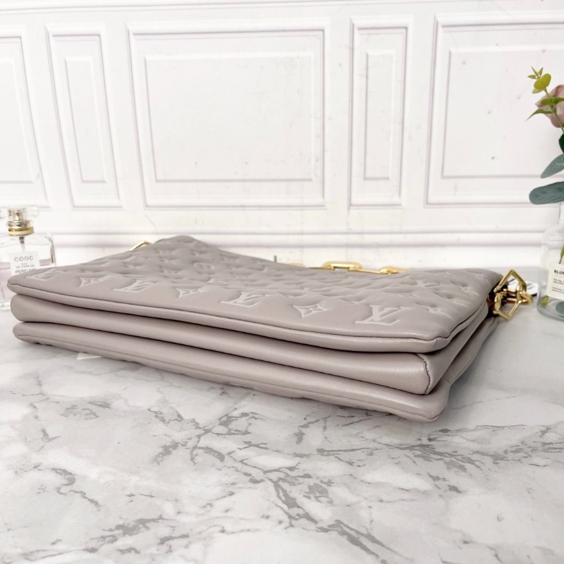 LV Coussin大號灰色老花鏈條腋下包肩背斜背包 芯片款 34×12×24cm  95新 配件塵袋 盒子-6