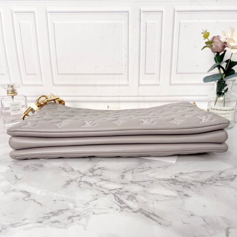 LV Coussin大號灰色老花鏈條腋下包肩背斜背包 芯片款 34×12×24cm  95新 配件塵袋 盒子-8