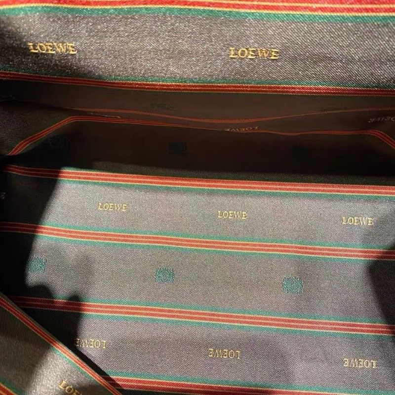 Loewe 中古 小號 蛇骨包 黑色拼棕色 金色手柄 26x9x21  9新 配件塵袋-2